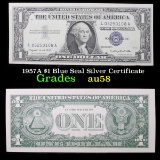 1957A $1 Blue Seal Silver Certificate Grades Choice AU/BU Slider