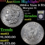 ***Auction Highlight*** 1894-s Vam 9 R5 Morgan Dollar $1 Graded Select Unc By USCG (fc)