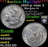 ***Auction Highlight*** 1892-p vam 5 Morgan Dollar $1 Graded Choice+ Unc By USCG (fc)