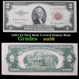 1953 $2 Red Seal United States Note Grades Choice AU/BU Slider