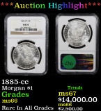 ***Auction Highlight*** NGC 1885-cc Morgan Dollar $1 Graded ms66 By NGC (fc)