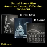 Group of 3 United States Mint American Legacy Collection 2005-2007 41 coins
