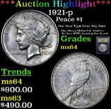 ***Auction Highlight*** 1921-p Peace Dollar $1 Graded Choice Unc By USCG (fc)