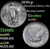 1920-p Standing Liberty Quarter 25c Grades Choice AU/BU Slider+