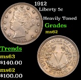 1912 Liberty Nickel 5c Grades Select Unc