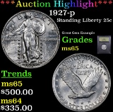 ***Auction Highlight*** 1927-p Standing Liberty Quarter 25c Graded GEM Unc By USCG (fc)