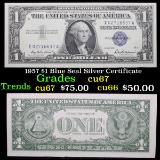 1957 $1 Blue Seal Silver Certificate Grades Gem++ CU