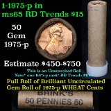 ***Auction Highlight*** Uncirculated 1c orig shotgun roll, 1975-p  In Old Brinks wrapper  (fc)