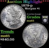 ***Auction Highlight*** 1879-p Morgan Dollar $1 Graded GEM Unc By USCG (fc)