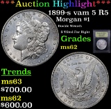 ***Auction Highlight*** 1899-s vam 5 R5 Morgan Dollar $1 Graded Select Unc By USCG (fc)