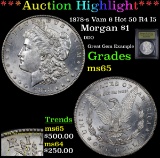 1878-s Vam 6 Hot 50 Morgan Dollar $1 Graded GEM Unc By USCG