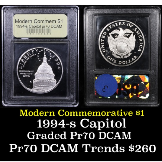 Proof 1994-S Capitol Modern Commem Dollar $1 Graded GEM++ Proof Deep Cameo By USCG