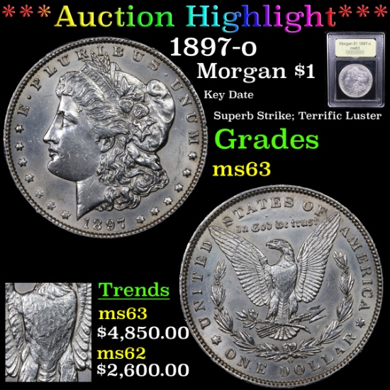 ***Auction Highlight*** 1897-o Morgan Dollar $1 Graded Select Unc BY uSCG (fc)