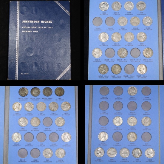 Near Complete Jefferson Nickel Book 1938-1961 44 Coins