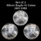 3 Silver Eagle $1 coins 1987-1989 Grades