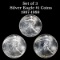 3 Silver Eagle $1 coins 1987-1989 Grades