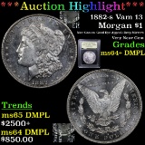 ***Auction Highlight*** 1882-s Vam 13 Morgan Dollar $1 Graded Choice Unc+ DMPL BY USCG (fc)