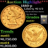 ***Auction Highlight*** 1899-p Gold Liberty Quarter Eagle $2 1/2 Graded Choice+ Unc By USCG (fc)