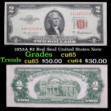 1953A $2 Red Seal United States Note Grades Gem CU