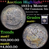 ***Auction Highlight*** 1923-s Monroe Old Commem Half Dollar 50c Graded GEM++ Unc BY USCG (fc)