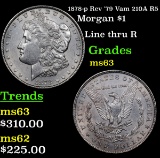 1878-p Rev '79 Vam 210A R5 Morgan Dollar $1 Grades Select Unc