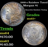 1898-o Rainbow Toned Morgan Dollar $1 Grades Select+ Unc