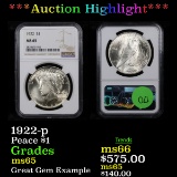 ***Auction Highlight*** NGC 1922-p Peace Dollar $1 Graded ms65 By NGC (fc)