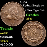 1857 Flying Eagle Cent 1c Grades xf+