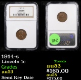 NGC 1914-s Lincoln Cent 1c Graded au53 By NGC