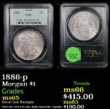 1886-p Morgan Dollar $1 Graded ms65 By PCGS