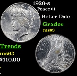 1926-s Peace Dollar $1 Grades Select Unc