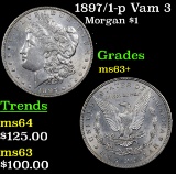 1897/1-p Vam 3 Morgan Dollar $1 Grades Select+ Unc