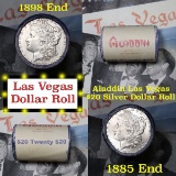 ***Auction Highlight*** Full Morgan/Peace Aladdin Hotel silver $1 roll $20, 1885 & 1898 ends (fc)