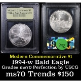 1994-w Prisoner of War Modern Commem Dollar $1 Graded ms70, Perfection By USCG