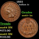 1893 Indian Cent 1c Grades Select+ Unc BN