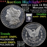 ***Auction Highlight*** 1890-cc vam 14 R5 Morgan Dollar $1 Graded GEM+ DMPL By USCG (fc)