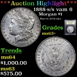 ***Auction Highlight*** 1888-s /s vam 6 Morgan Dollar $1 Graded Select+ Unc By USCG (fc)