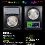 ***Auction Highlight*** PCGS 1881-cc Morgan Dollar $1 Graded ms65 By PCGS (fc)