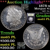 ***Auction Highlight*** 1878-s Morgan Dollar $1 Graded GEM Unc PL By USCG (fc)