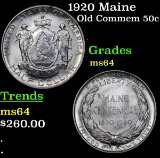 1920 Maine Old Commem Half Dollar 50c Grades Choice Unc