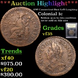 ***Auction Highlight*** 1787 Connecticut Bust Left Laughing Colonial Cent 1c Graded vf++ By USCG (fc