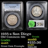 PCGS 1935-s San Diego Old Commem Half Dollar 50c Graded ms65 By PCGS