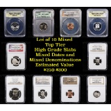 10 High Graded Top Tier Slabed Coins