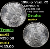 1896-p Vam 22 Morgan Dollar $1 Grades Choice+ Unc