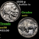 1928-p Buffalo Nickel 5c Grades Choice AU