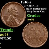 1916-s Lincoln Cent 1c Grades Choice AU/BU Slider