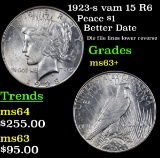 1923-s vam 15 R6 Peace Dollar $1 Grades Select+ Unc
