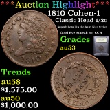 ***Auction Highlight*** 1810 Cohen-1 Classic Head half cent 1/2c Graded Select AU By USCG (fc)
