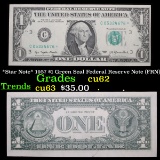 *Star Note* 1957 $1 Green Seal Federal Reserve Note (FRN) Grades CU