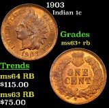 1903 Indian Cent 1c Grades Select+ Unc RB